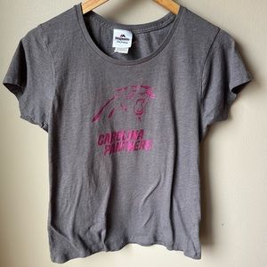 Carolina Panthers gray and pink metalic tee